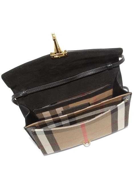 Burberry Small Macken Leather and House Check 